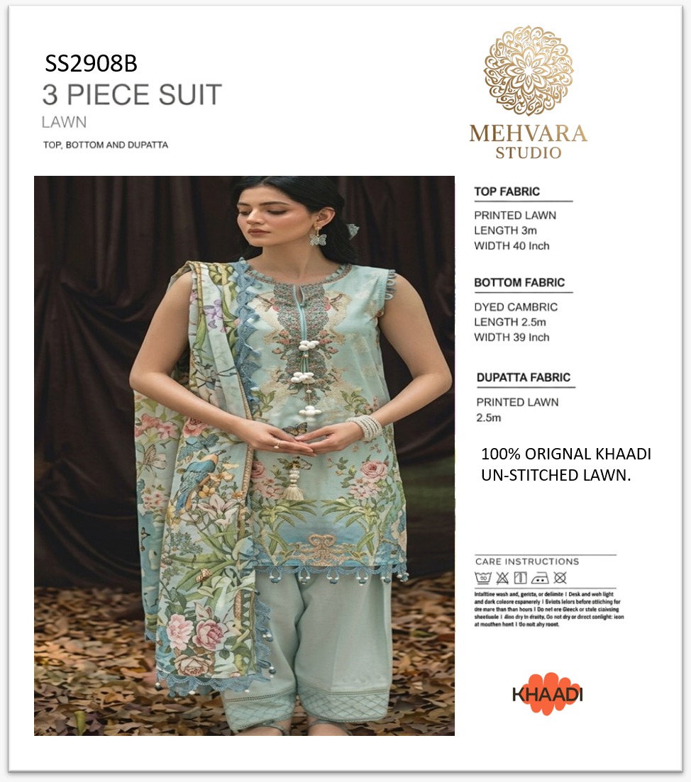 SS2908B Unstitched Lawn Suit