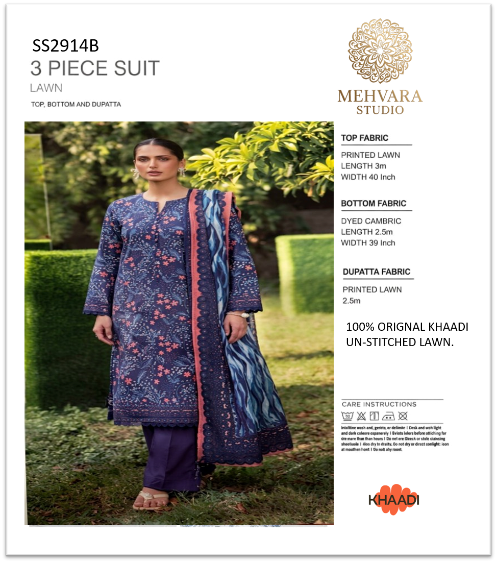 SS2914B Unstitched Lawn Suit